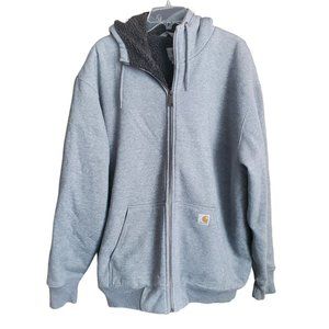 Carhartt‎ Men's Hooded Full Zip Lined Jacket. Gray. Size XL Regular.